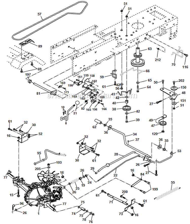 Page C Diagram and Parts List for S165H42A  Weed Eater Lawn Tractor